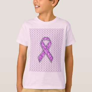 T-shirt Chrome style Crystal Pink Ribbon Awareness Knit