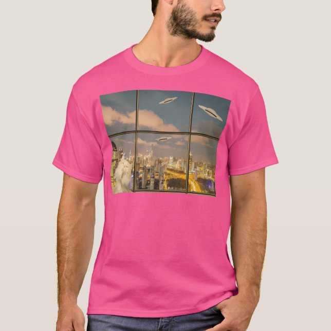 T-shirt Chroniques De Chat Alien Selfie Et Ufo (Devant)