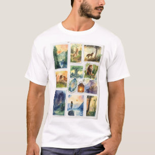 T-shirt Chroniques des autocollants à l'aquarelle de Narni