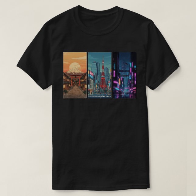 T-shirt Chronologie du Japon en triptyque (Design devant)