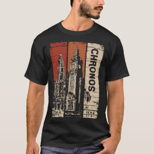 T-shirt Chronos Time Tower Dystopian City Design