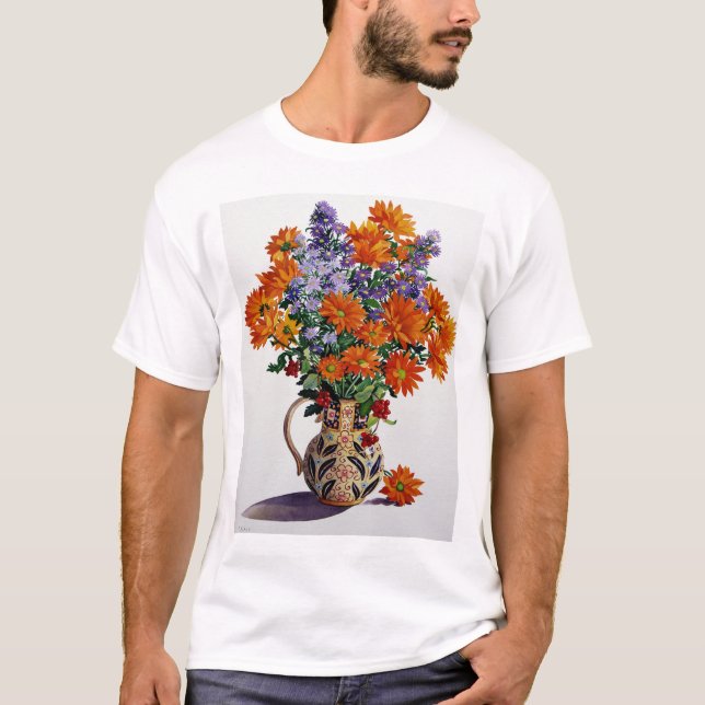 T-shirt Chrysanthèmes oranges (Devant)