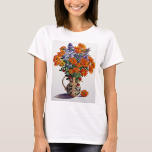 T-shirt Chrysanthèmes oranges