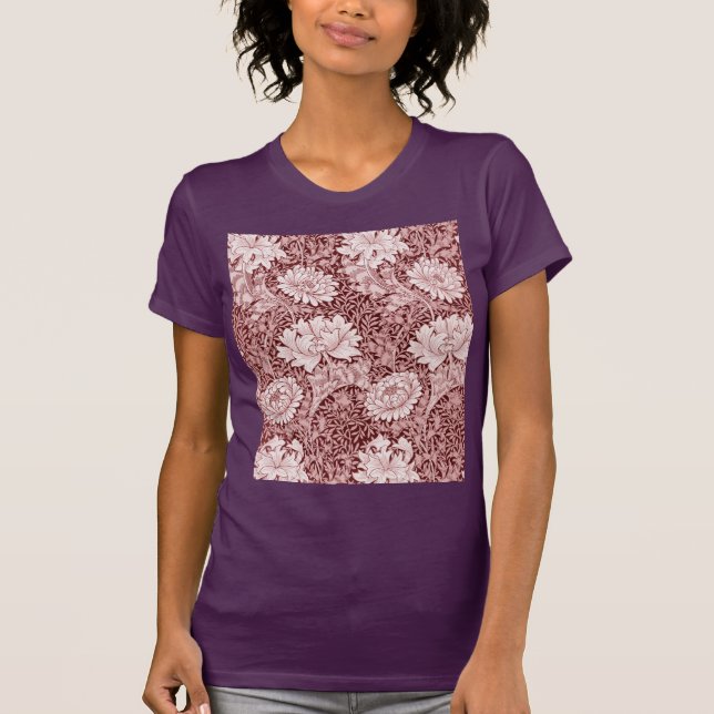 T-shirt Chrysanthemum Maroon, William Morris (Devant)
