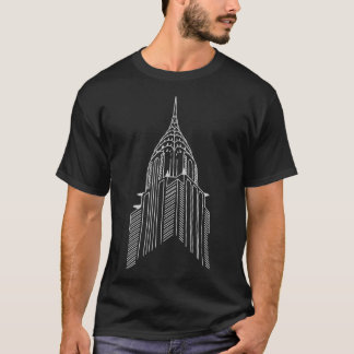 T-shirt Chrysler Building Outline chemise silver