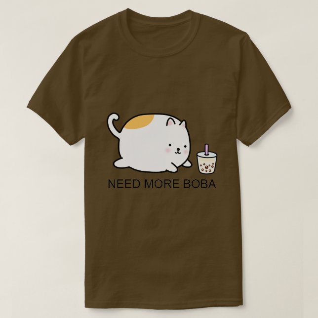 T-shirt Chubby Boba Chat A Besoin De Plus De Boba (Design devant)