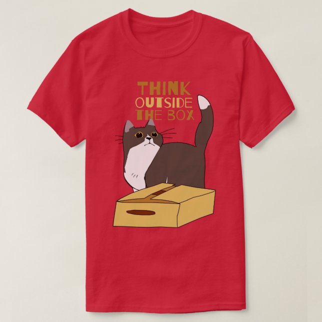 T-shirt Chubby Chat et la boîte (Design devant)