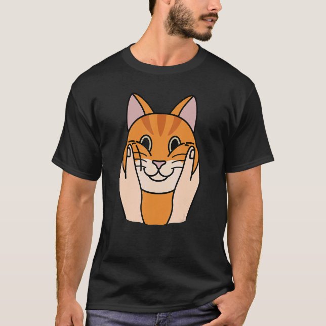 T-shirt Chubby Cheeks Ginger Chat Pet (Devant)
