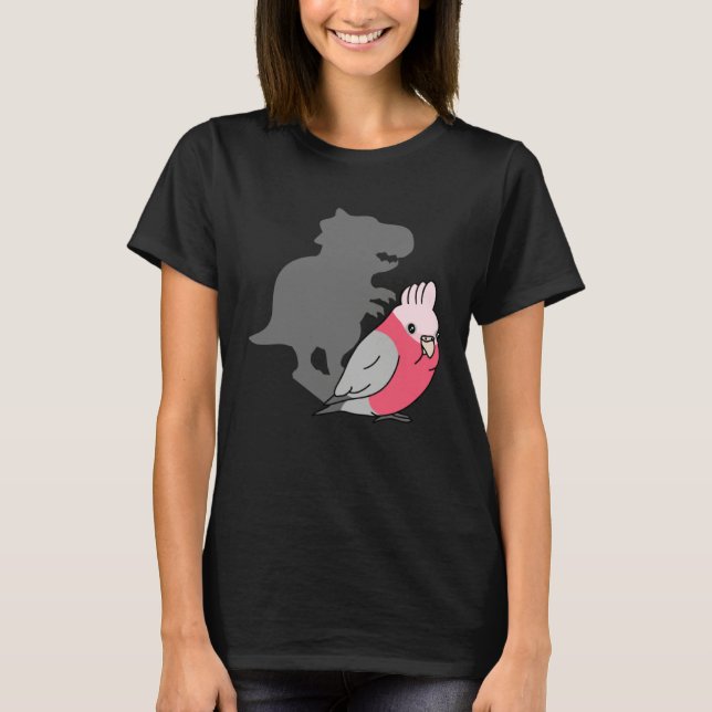 T-shirt Chubby Galah Cockatoo rex Cute Parrot with Dinosau (Devant)