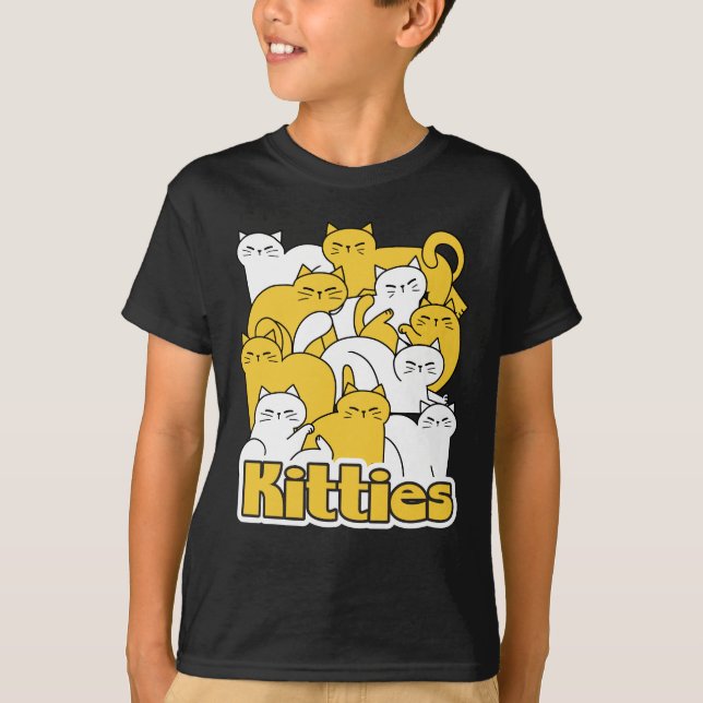 T-shirt Chubby Kitties Design - Cat Art adorable (Devant)