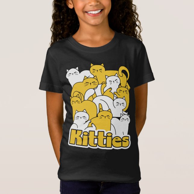 T-Shirt Chubby Kitties Design - Cat Art adorable (Devant)