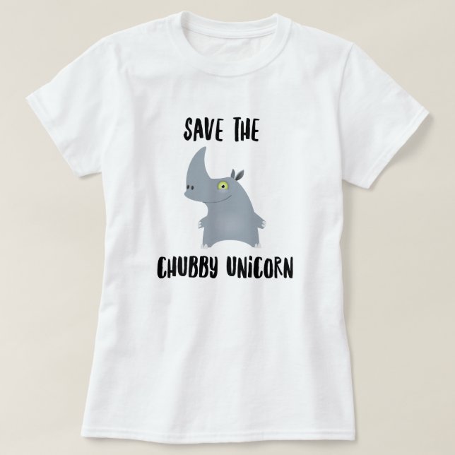 T-shirt Chubby Rhinoceros Unicorn (Design devant)