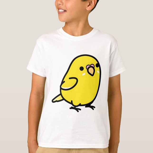 T-shirt Chubby Yellow Lutino Budgie Parakeet (Devant)