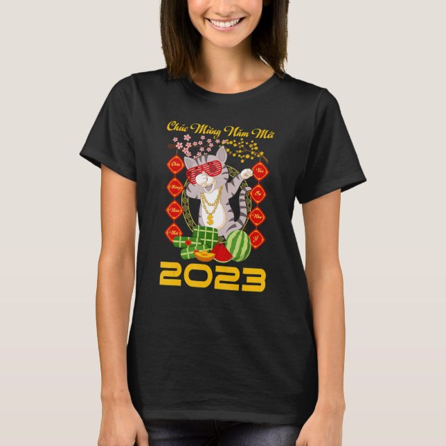 T-shirt Chuc Mung Nam Moi Joyeux Vietnamien Traditionnel N (Devant)