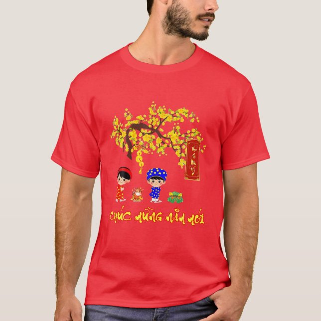 T-shirt Chuc Mung Nam Moi Tet Nham Dan Tiger Zodiac Kids F (Devant)