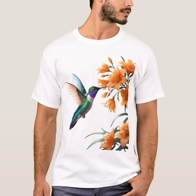 T-shirt Chuchotements de nectar : le délice d'un colibri" (Devant)