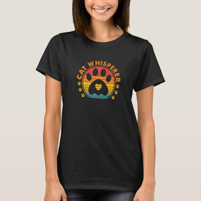 T-shirt Chuchoteur de chats Graphique Rétro Propriétaire d (Devant)