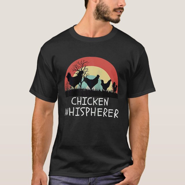 T-shirt Chuchoteur de poulets avec Chic rétro de cour arri (Devant)