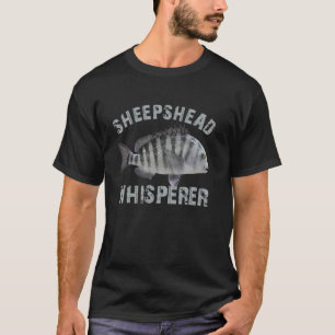 T-shirt Chuchoteur de tête de mouton drôle pêche tête de m