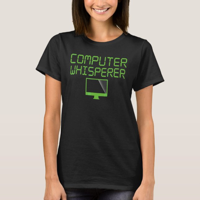 T-shirt Chuchoteur d'ordinateur   Géoïsme informatique Ner (Devant)