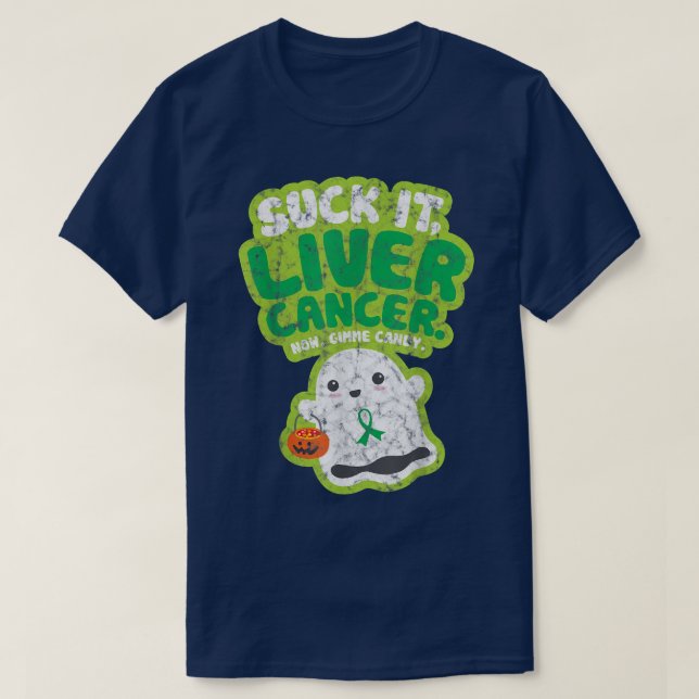 T-shirt Chuck It Liver Cancer Gimme Candy Funny Boo Ghost  (Design devant)