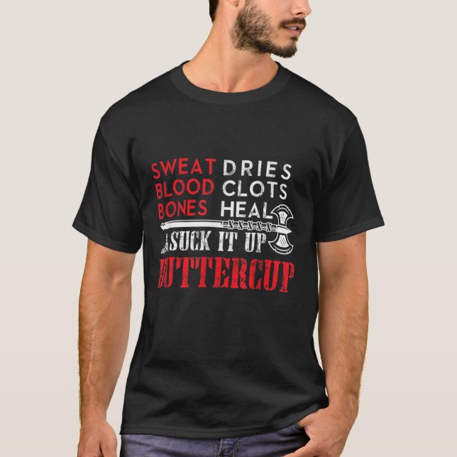 T-shirt Chuck it up Buttercup Drôle Design (Devant)