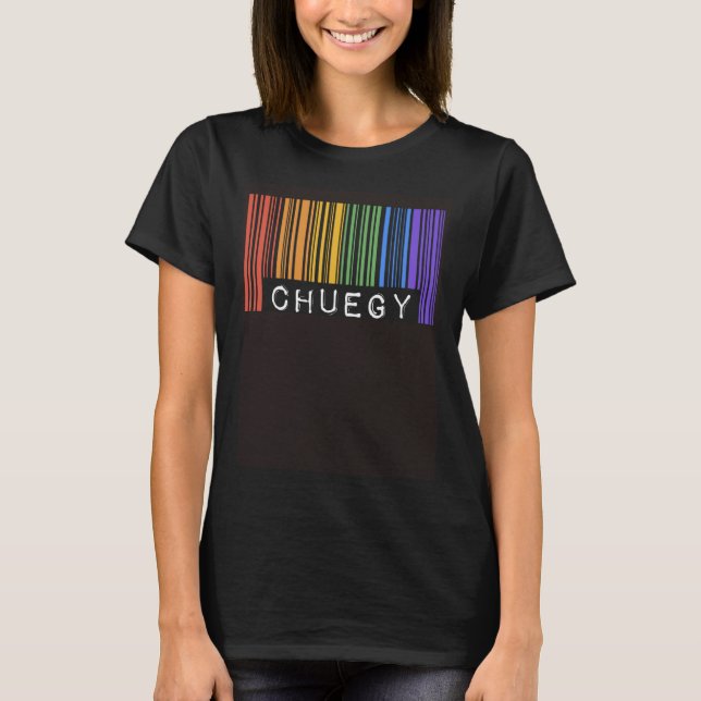 T-shirt Chuegy Gay Pride Flag Barcode LGBTQ  Joke Slang (Devant)