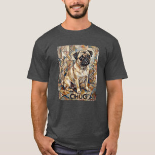 T-shirt Chug Dog Cubiste - Style Chien d'Art Vintage