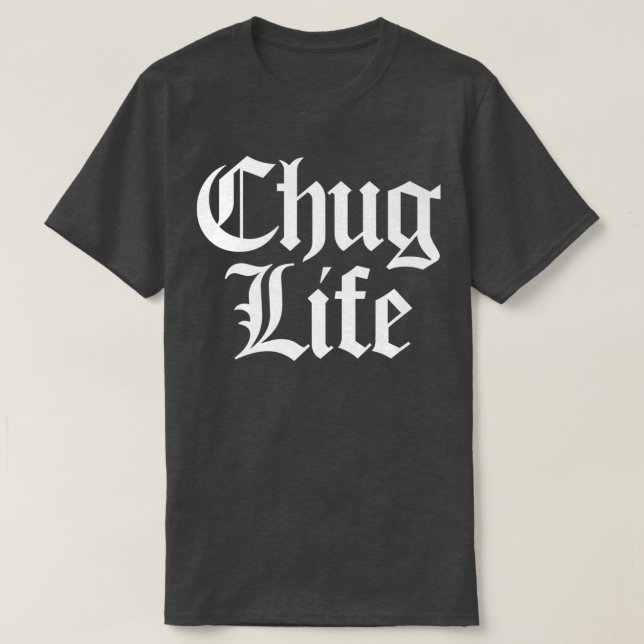 T-shirt CHUG LIFE Lourde Trash métallique Djent Guitariste (Design devant)