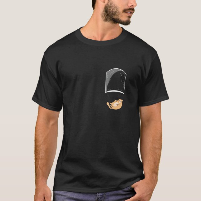 T-shirt Chunk Falling Cat Pocket (Devant)