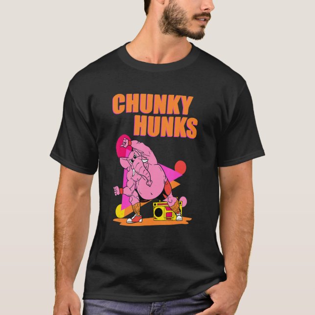 T-shirt Chunky Hunks Poids Bodybuilding Gym Fitnes (Devant)
