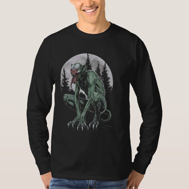 T-shirt Chupacabra Créature légendaire Mythique Bête Crypt (Devant)