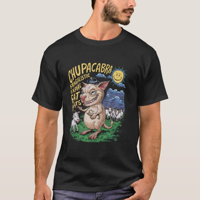 T-shirt Chupacabra Créature légendaire Mythique Bête Crypt (Devant)