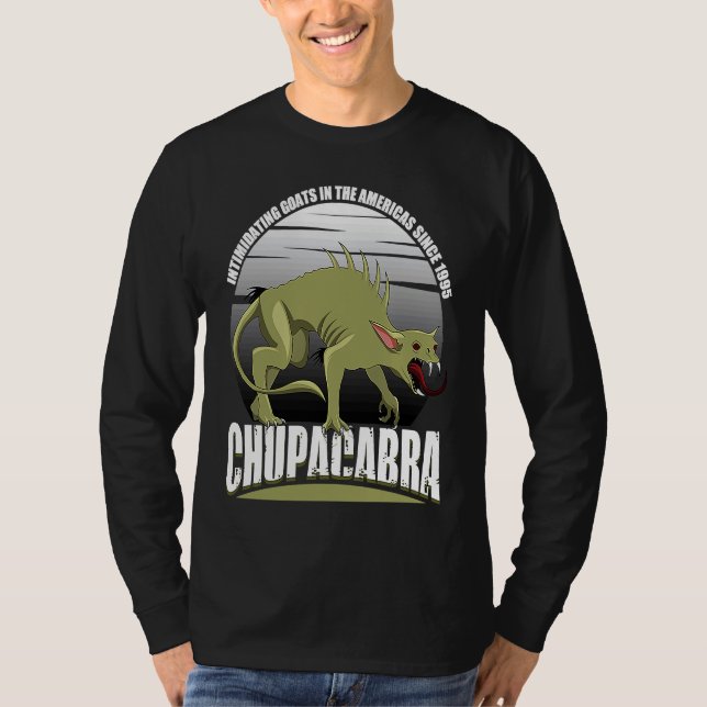 T-shirt Chupacabra Intimidating Goats In The Americas Sinc (Devant)