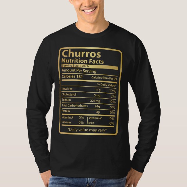 T-shirt Churros Nutrition Facts  Food for Thanksgiving (Devant)