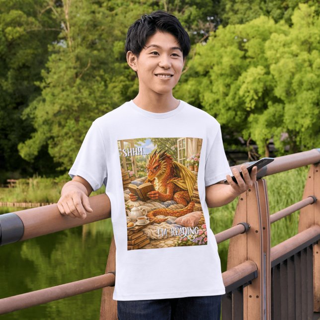 T-shirt Chut… Je lis Confort de lecture Dragon  (Créateur téléchargé)