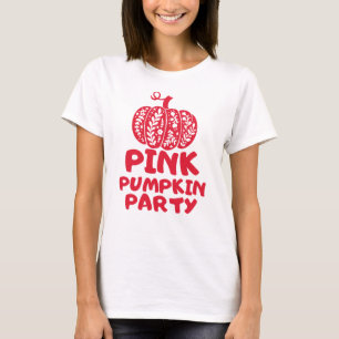T-shirt Chute Citrouille rose