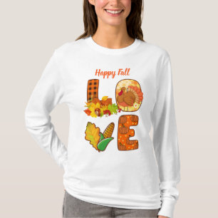 T-shirt Chute dans l'amour Automne Personnaliser Texte