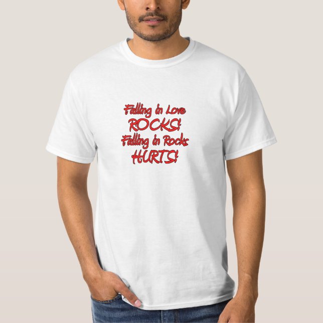 T-shirt chute dans l'amour et les roches (Devant)