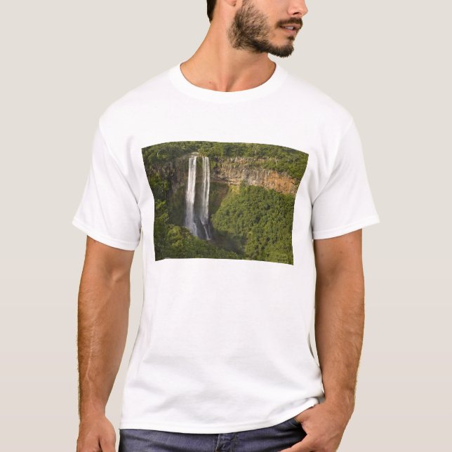 T-shirt Chute de Chamarel-la plus haute de Maurice, plus d (Devant)