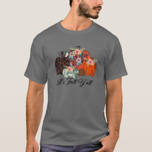 T-shirt Chute Leopard Citrouille C'est Chute Y'all Leopard