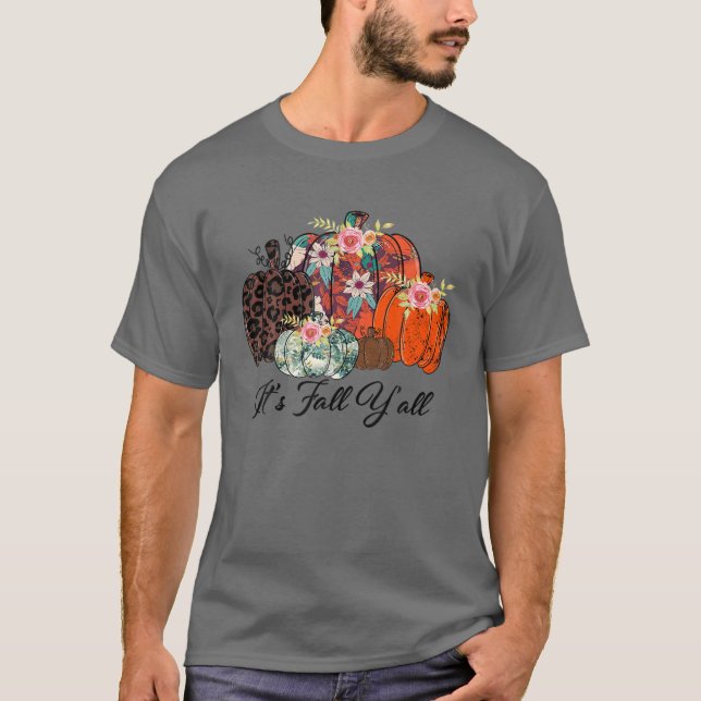 T-shirt Chute Leopard Citrouille C'est Chute Y'all Leopard (Devant)
