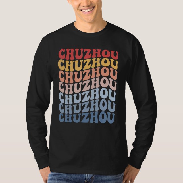 T-shirt Chuzhou City Groovy Retro (Devant)