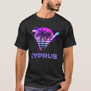 T-shirt Chypre 80s Vaporware Palm Tree Retro Vintage Souve