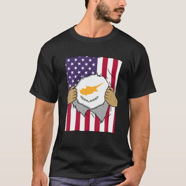 T-shirt Chypre Drapeau sang intérieur de moi Accueil Fiert (Devant)