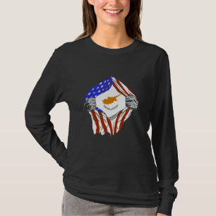 T-shirt Chypre Drapeau USA America Pride chypriote thoraci