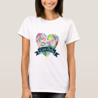 Ciao Bella Cute Coeur Floral avec Fleurs Tropicale