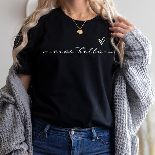T-shirt Ciao Bella Écriture moderne italienne avec cœur