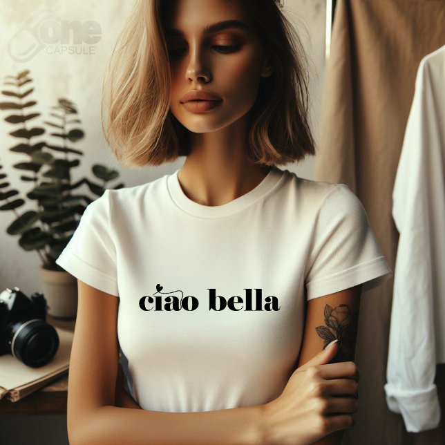 T-shirt Ciao Bella Linda Escritura italiana moderna  (Créateur téléchargé)