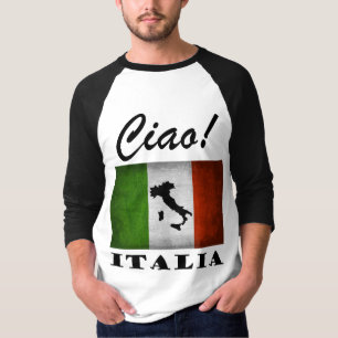 T-shirt Ciao ! Carte italienne de drapeau de l'Italie